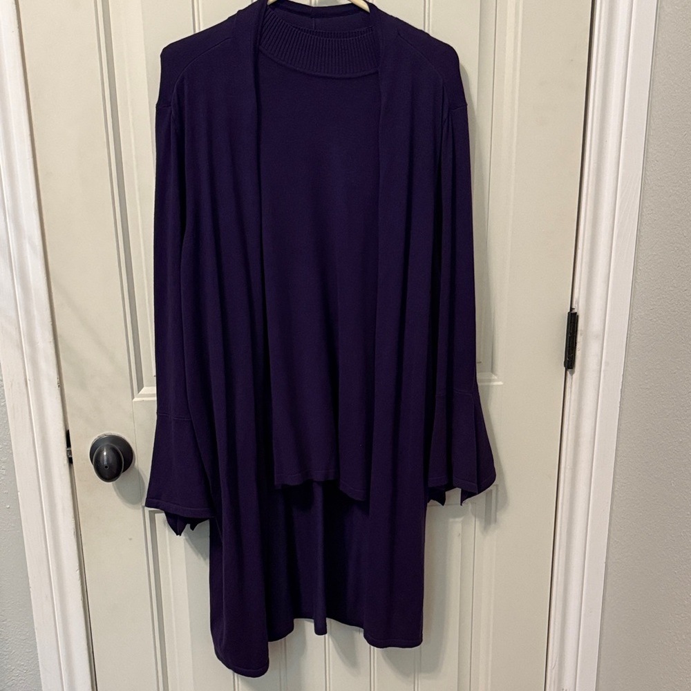 Chico's Deep Purple Cowl Neck Sweater